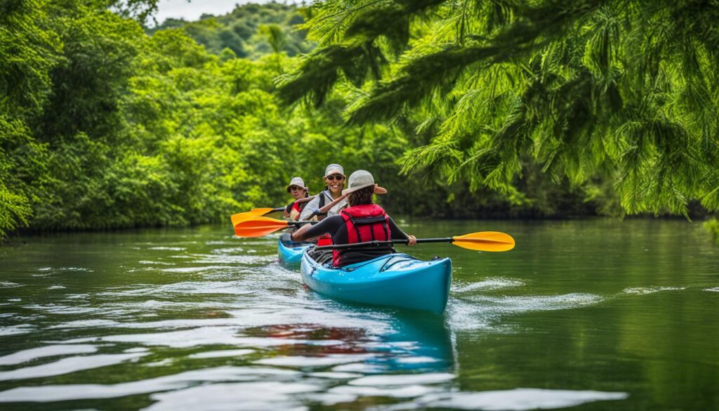 Connecting with nature in tandem kayaks