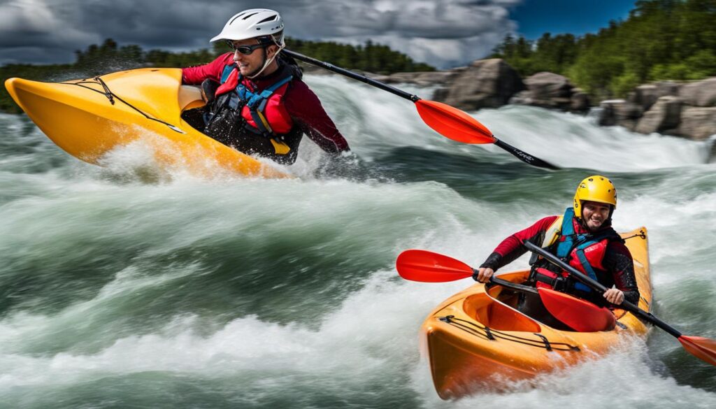 kayaks designed for rapid maneuverability