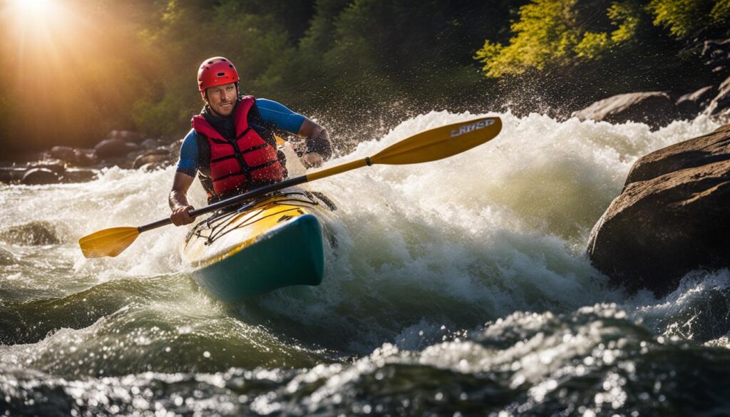 Advanced kayaker in action
