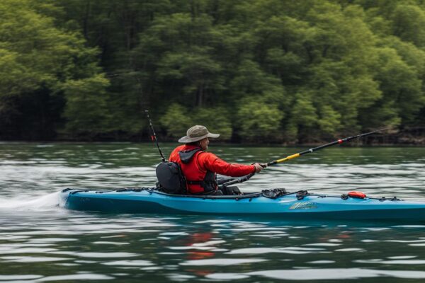 Kayak fishing electronics use