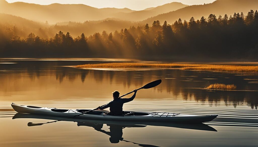 Kayaker on calm water