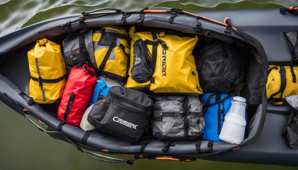 Maximizing space in kayak bags