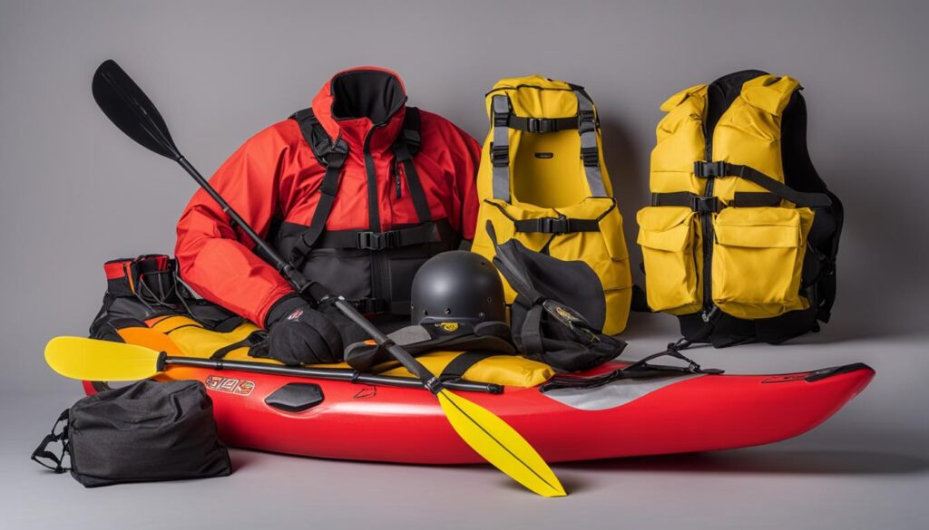 Whitewater kayaking safety gear