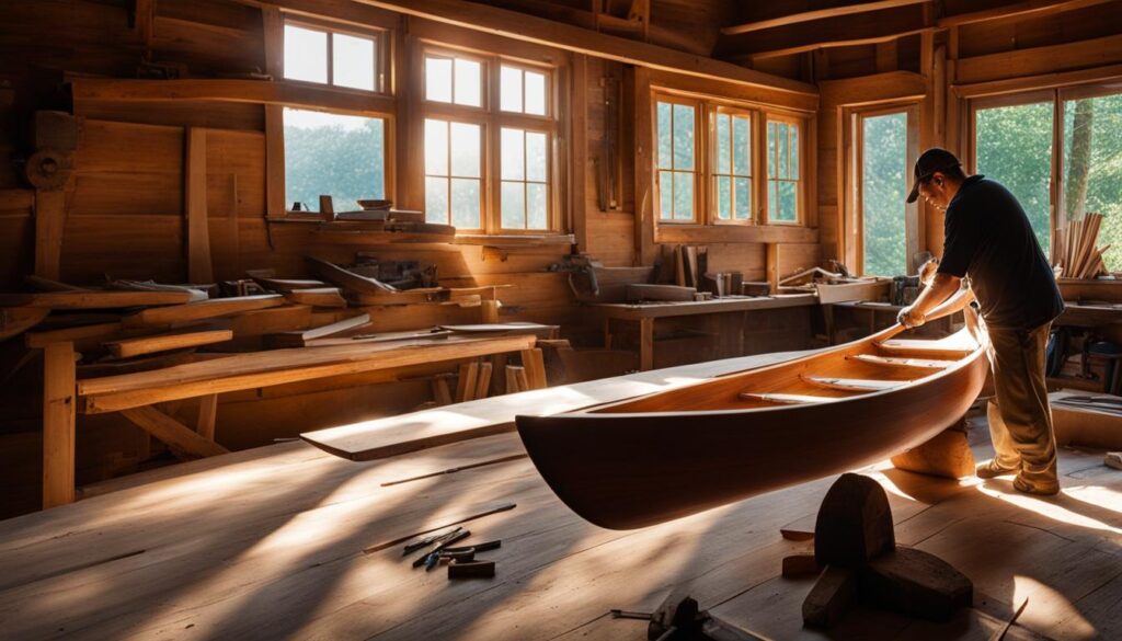 cedar strip canoe building image