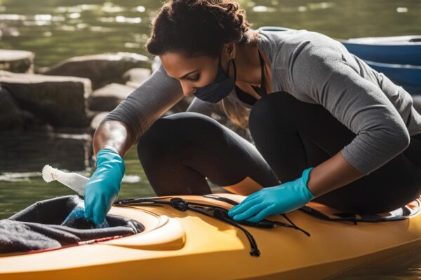 cleaning kayak interiors