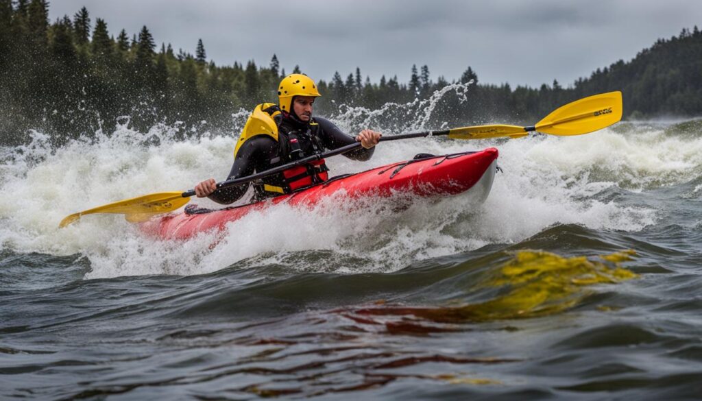 kayaker performing a wet exit