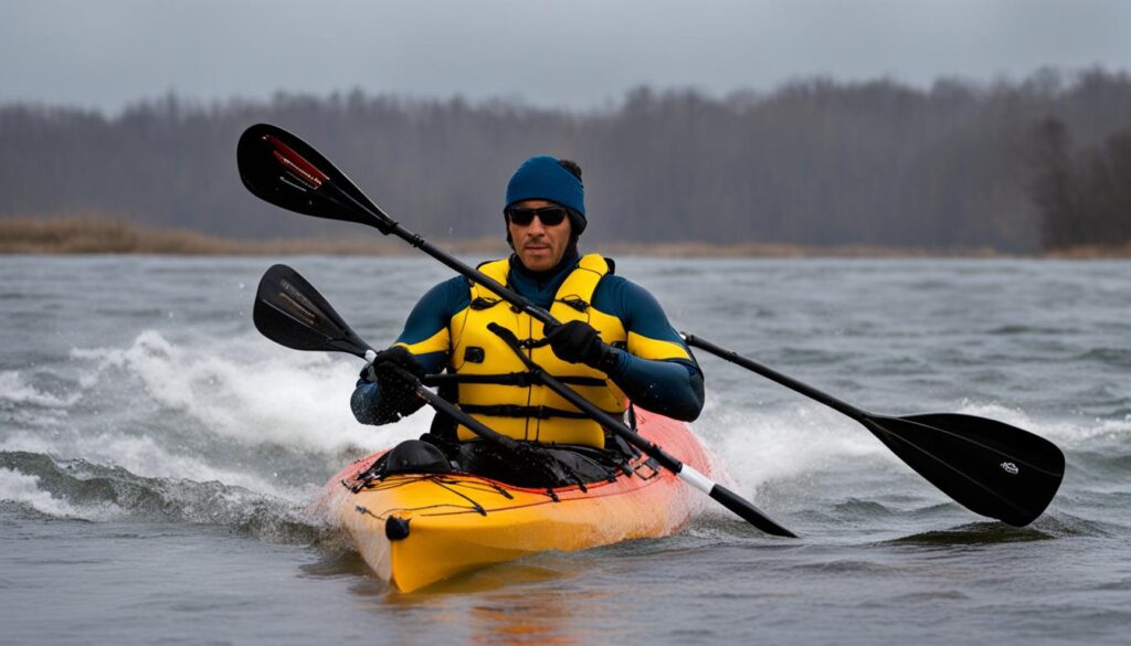 kayaker wearing appropriate attire