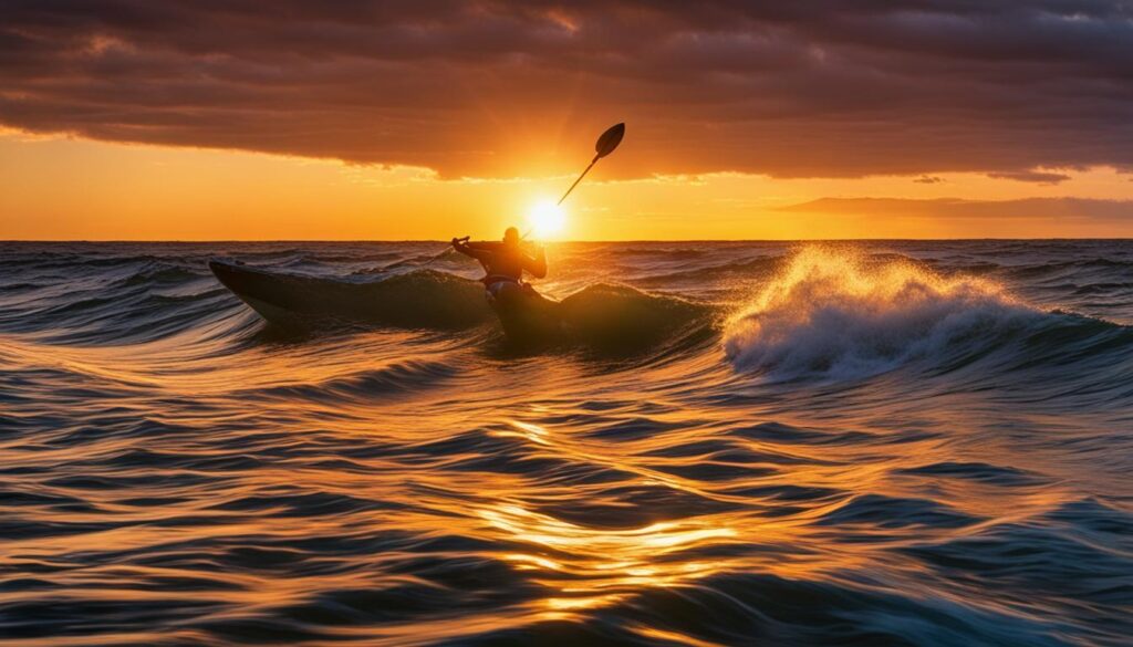 sea kayaking waves
