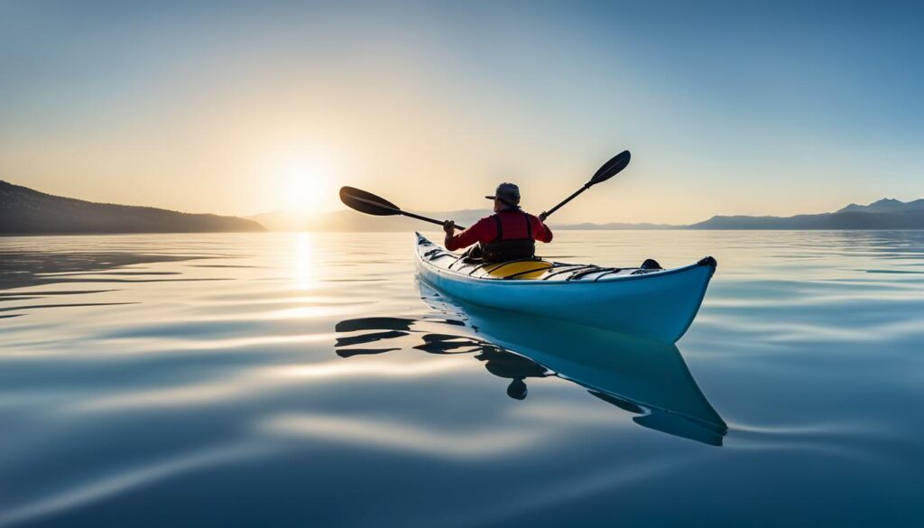 Kayaker in a calm sea