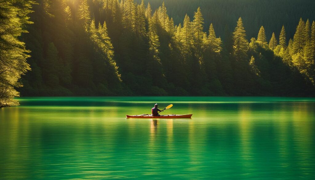 Kayaker in a lake