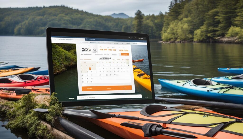 Online kayak rental booking