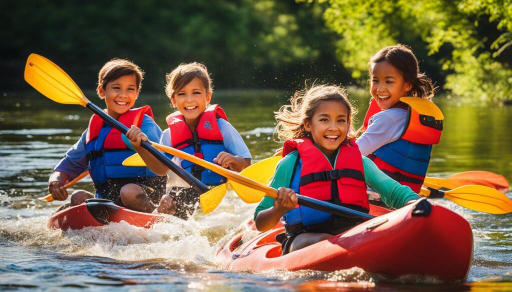 engaging children during kayak trips