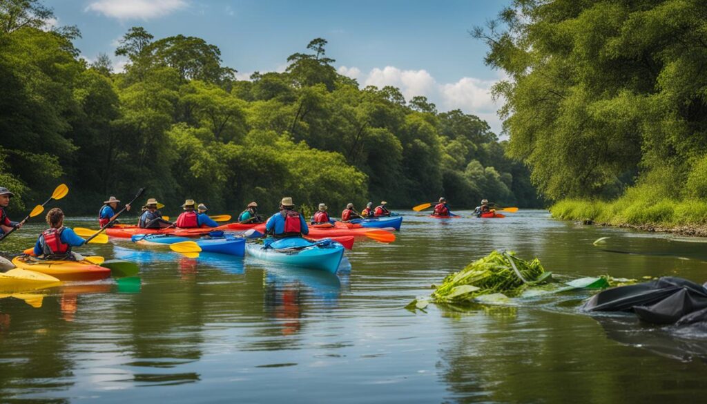 kayaking for environmental cleanup