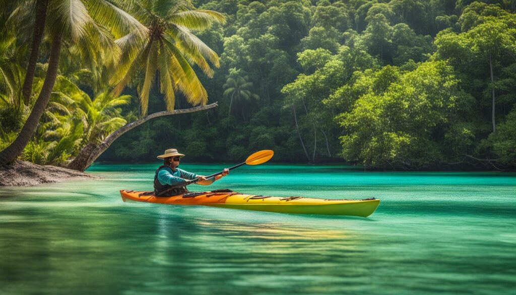 kayaking in tropical conditions