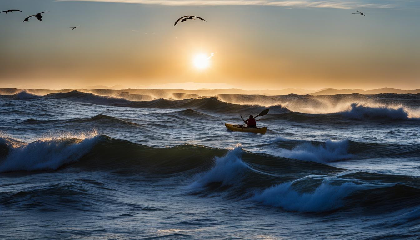 kayaking waves surf windy