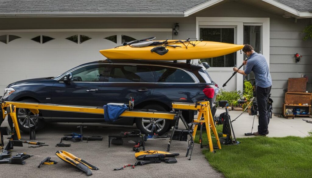 prepare vehicle for kayak rack