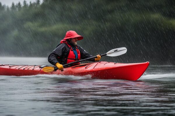 staying warm dry rainy kayaking