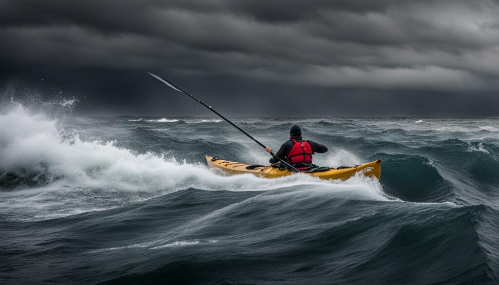 fishing on a kayak in windy conditions