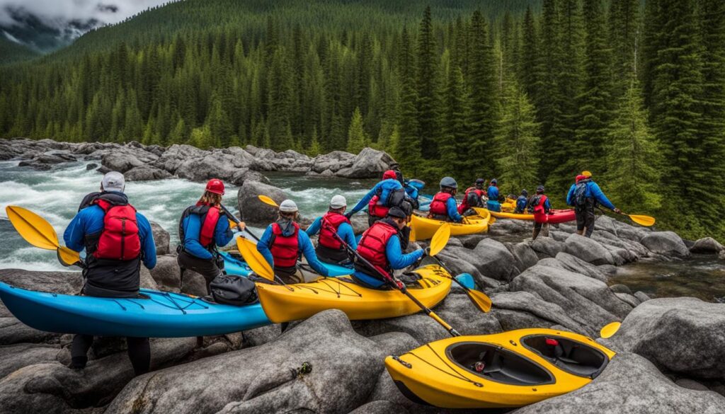 group kayak portage