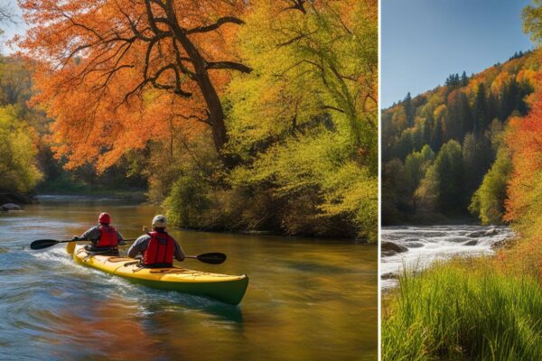 spring autumn kayaking comparison