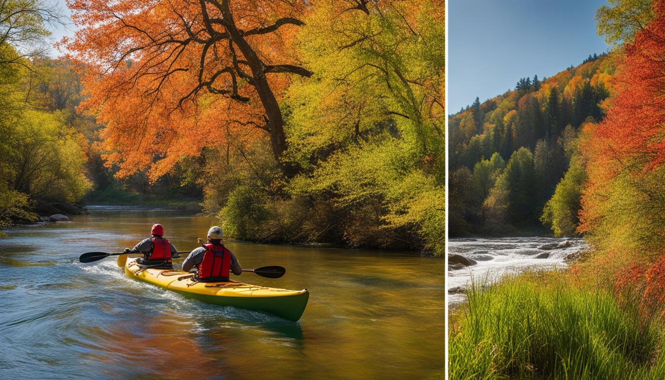spring autumn kayaking comparison